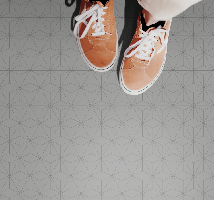 Geometrinen harmaa motiivi kaakeli vinyylimatto - Tenstickers