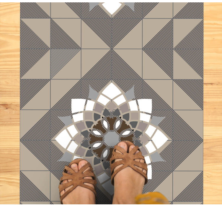 Geometrinen kukka-aihe mosaiikki vinyylimatto - Tenstickers