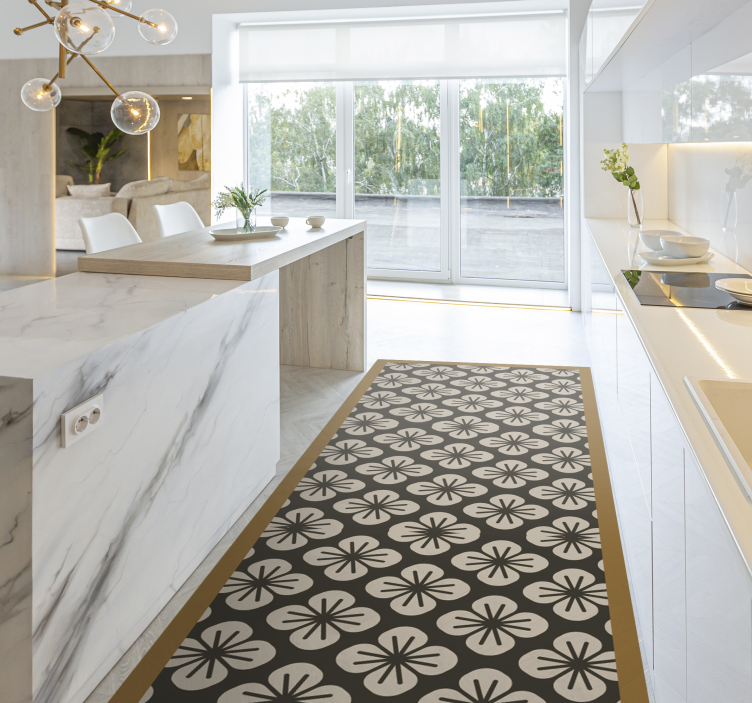 Geometrinen kukkakuvio vinyylimatto geometrinen - Tenstickers