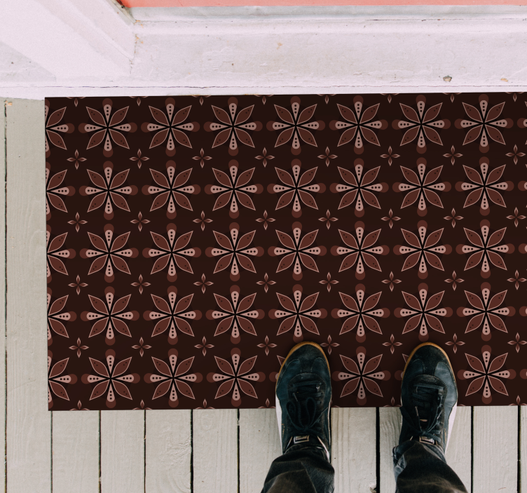 Geometrinen kukkasymmetria eteisen vinyylimatto - Tenstickers