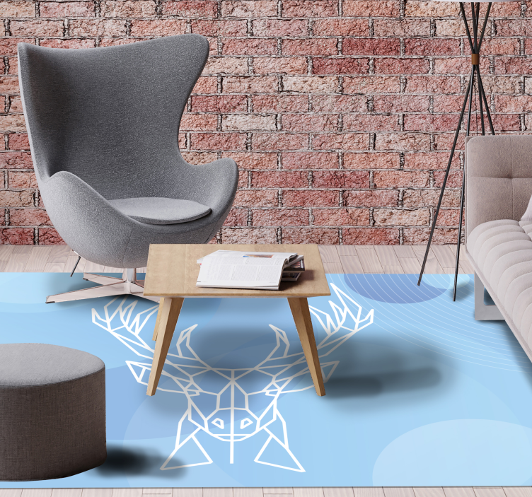 Geometrinen peuran pää eläin vinyylimatto - Tenstickers