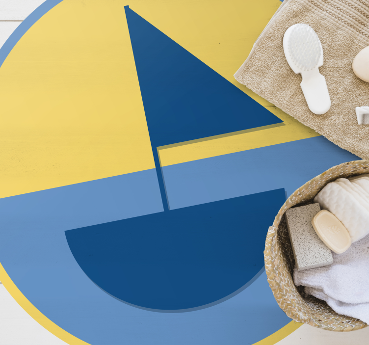 Geometrinen purjevene-aihe vinyylimatto geometrinen - Tenstickers