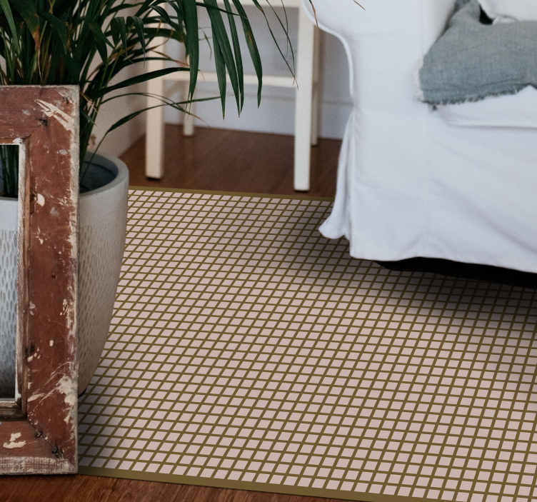 Geometrinen ruudukkokuvio vinyylimatto raidallinen - Tenstickers