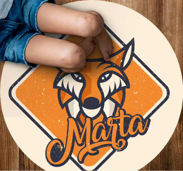 Geometriset eläimet moderni kettu lauseke vinyylimatto - Tenstickers