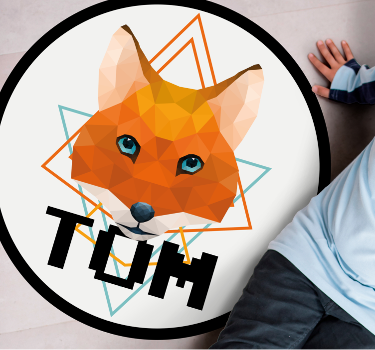 Geometriset eläimet villikettu nimi vinyylimatto - Tenstickers