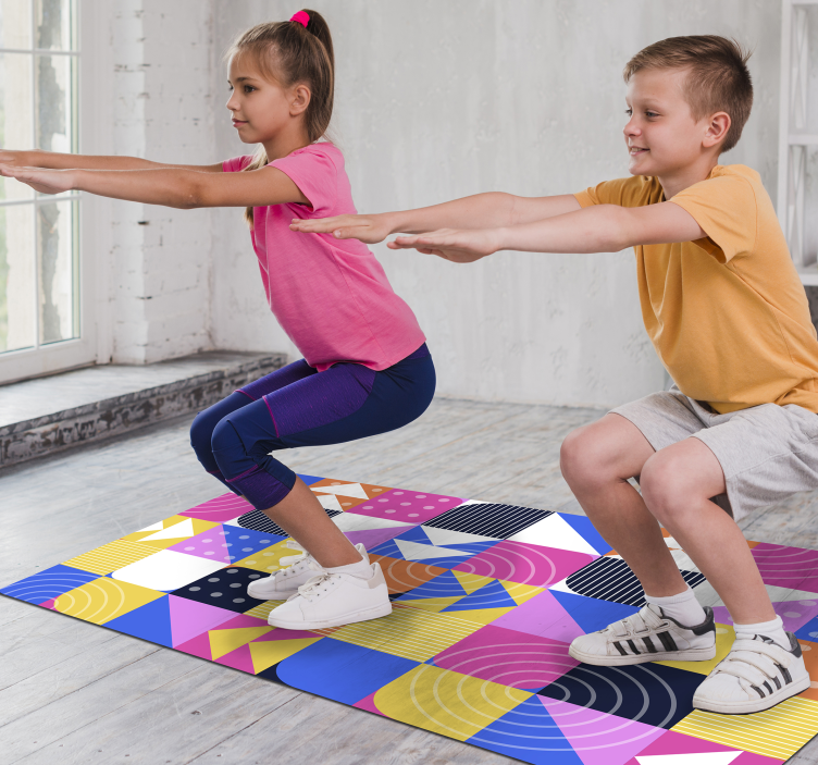 Geometristen kuvioiden leikki vinyylimatto geometrinen - Tenstickers