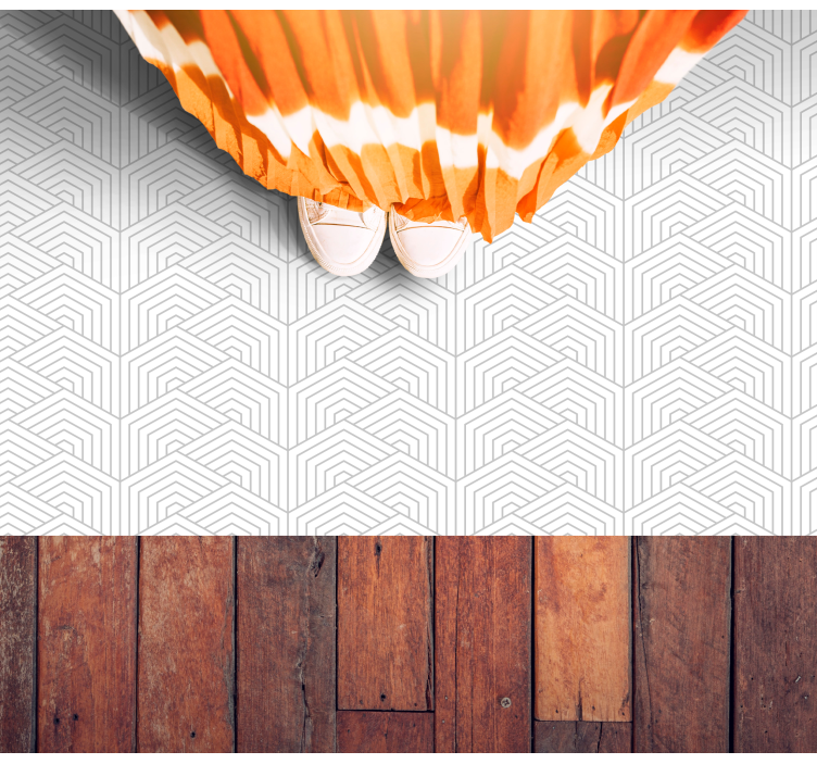 Harmaa kuusikulmiokuvio geometrinen vinyylimatto - Tenstickers