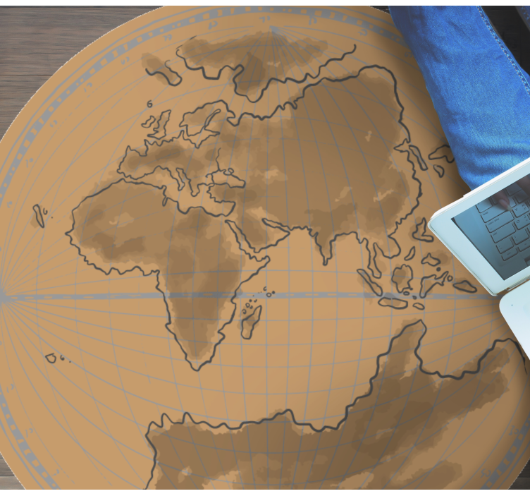 Globaalin kartan ääriviivat maailmakartta vinyylimatto - Tenstickers