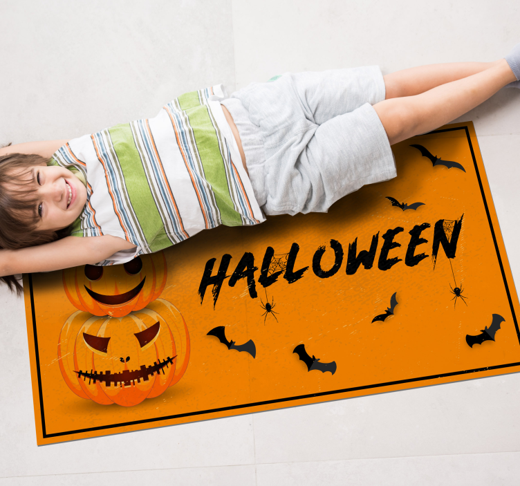 Halloween kurpitsa lepakko halloween vinyylimatto - Tenstickers