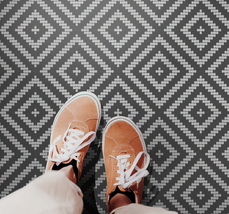 Harmaa kuviollinen laatta vinyylimatto keittiöön - Tenstickers