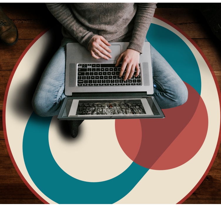 Harmoniassa olevat ympyrät moderni vinyylimatto - Tenstickers