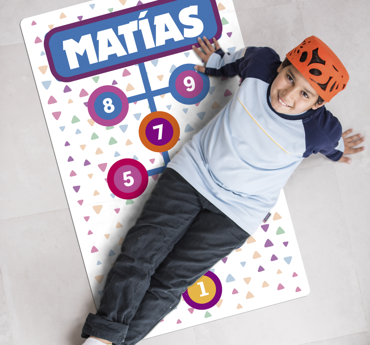Hauska muokattava hopscotch-pelin vinyylimatto - Tenstickers