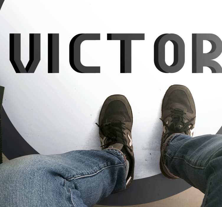 Henkilökohtainen monogrammi nimi vinyylimatto - Tenstickers