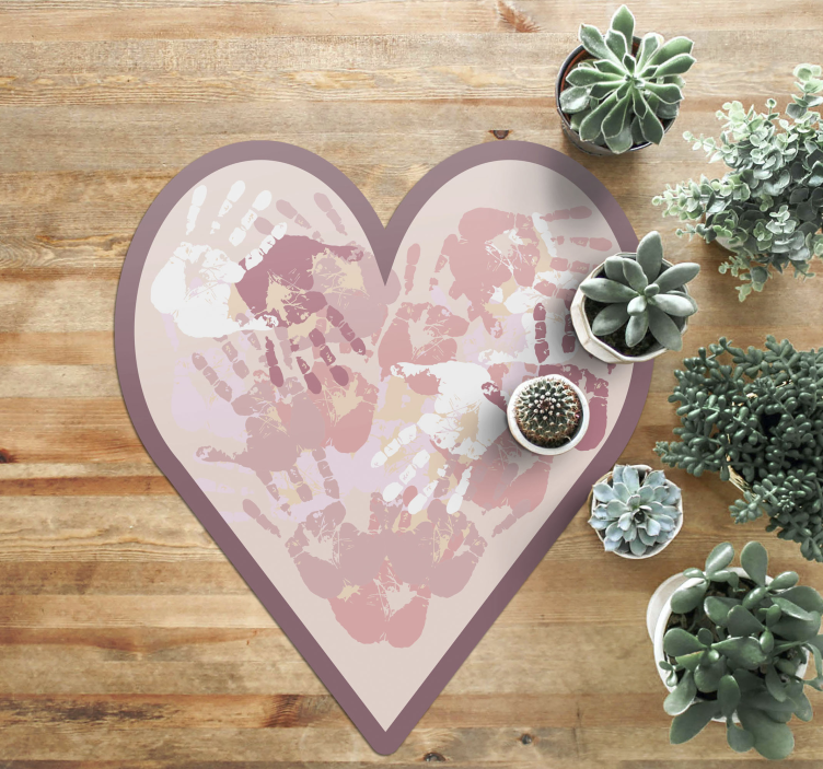 Henkilökohtainen sydän nimi vinyylimatto - Tenstickers