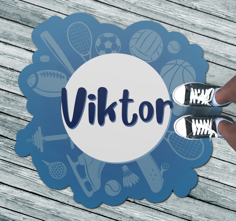 Henkilökohtainen urheilutunnus nimi vinyylimatto - Tenstickers