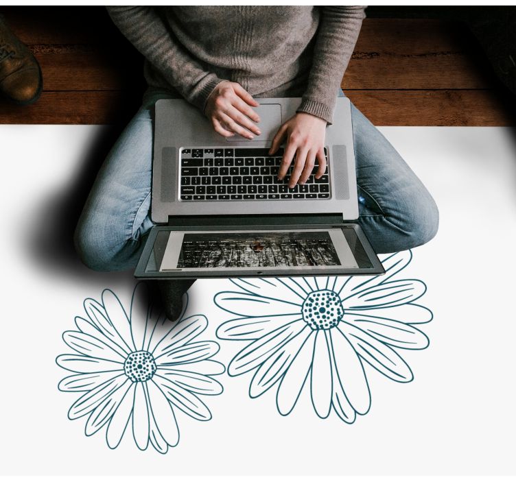 Herkkä kukkainen kosketus kukka vinyylimatto - Tenstickers