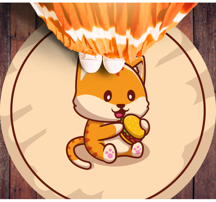 Kissanpentu voileivän kanssa lastenhuone vinyylimatto - Tenstickers