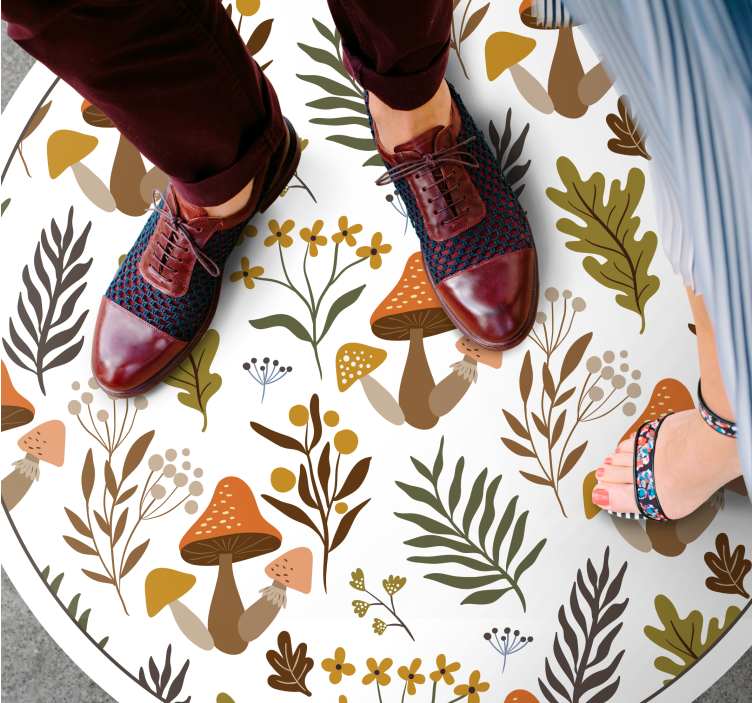 Ihastuttava sienimotiivi kukka vinyylimatto - Tenstickers