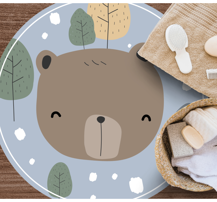 Iloinen karhu kasvot lastenhuone vinyylimatto - Tenstickers