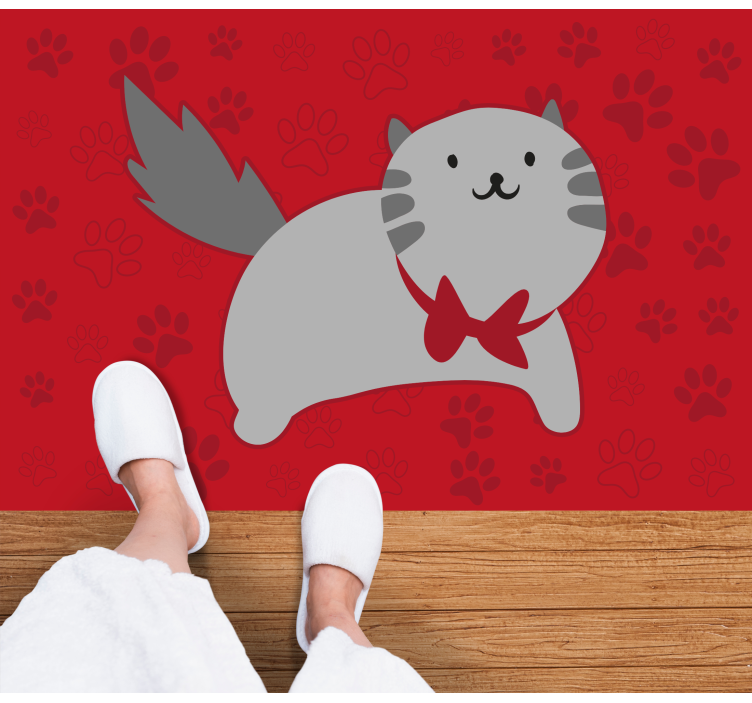 Iloinen kissan kuva eläin vinyylimatto - Tenstickers