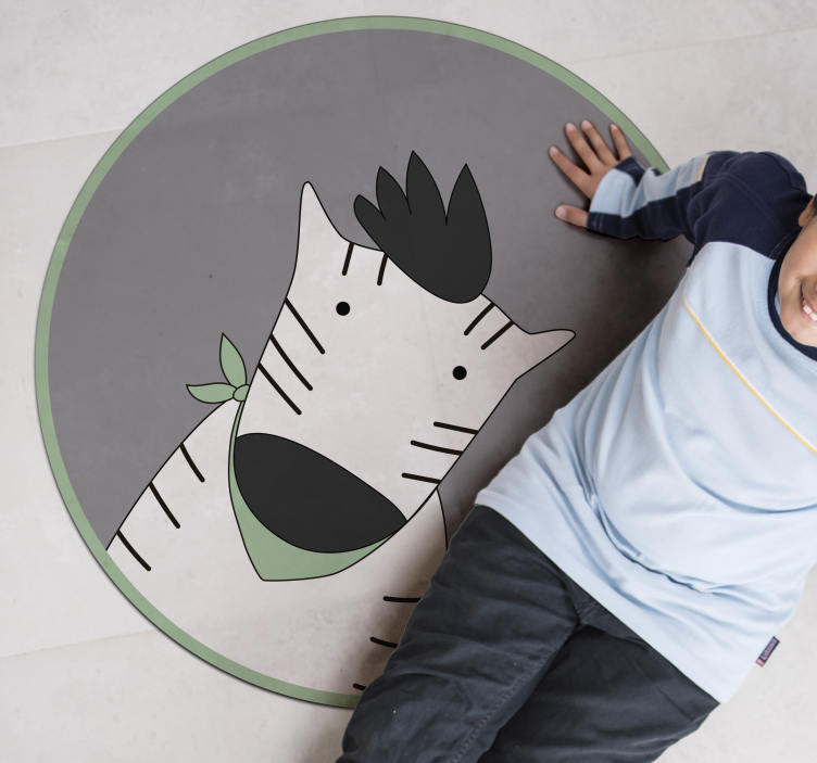 Iloinen seepra lastenhuone vinyylimatto - Tenstickers