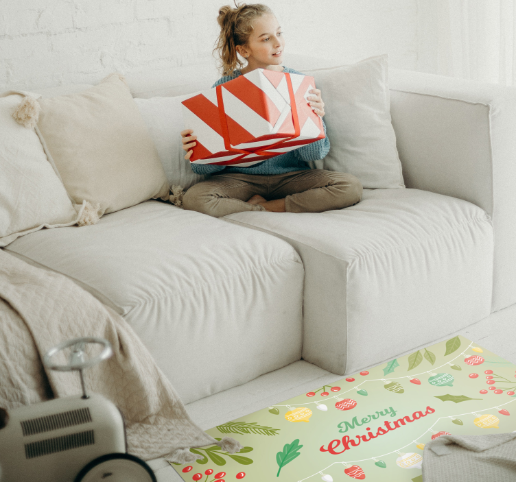 Juhlalliset vuodenajan tervehdykset jouluinen vinyylimatto - Tenstickers