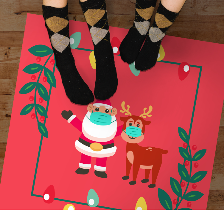 Joulupukin riipus naamiolla jouluinen vinyylimatto - Tenstickers