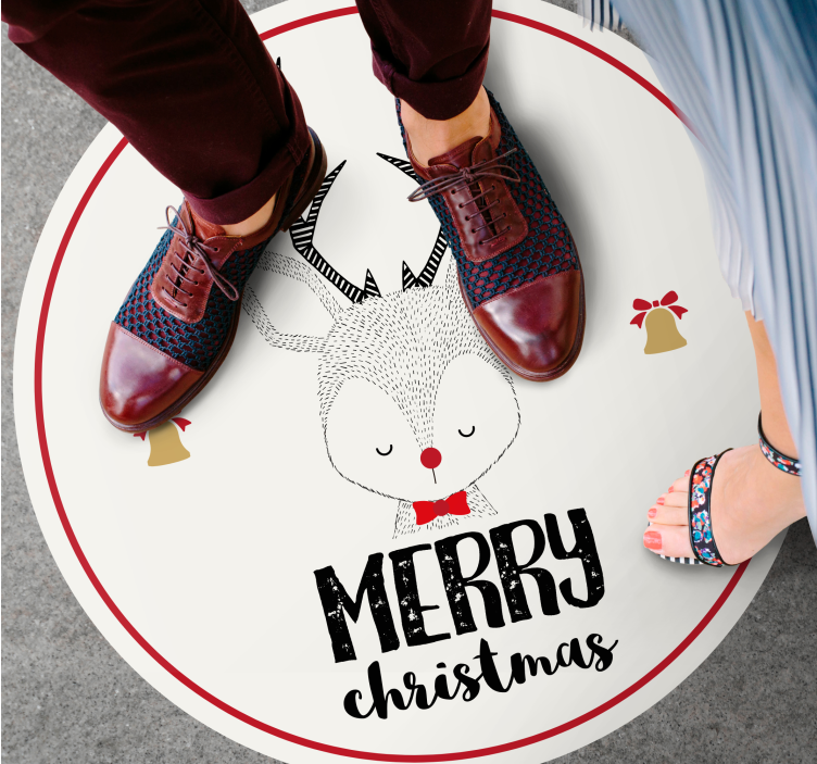 Juhlava poro-taideteos jouluinen vinyylimatto - Tenstickers