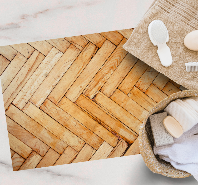 Kalanruotokuvio puu vinyylimatto - Tenstickers