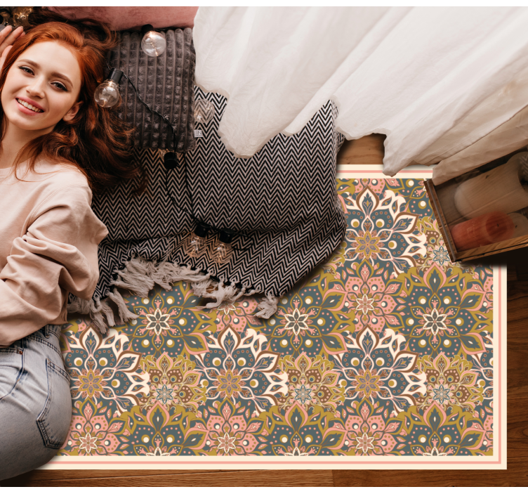 Kasviembleemi eleganssi mandala vinyylimatto - Tenstickers