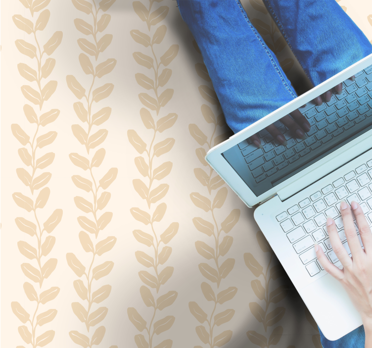 Kasvitieteellinen kuvio kukka vinyylimatto - Tenstickers