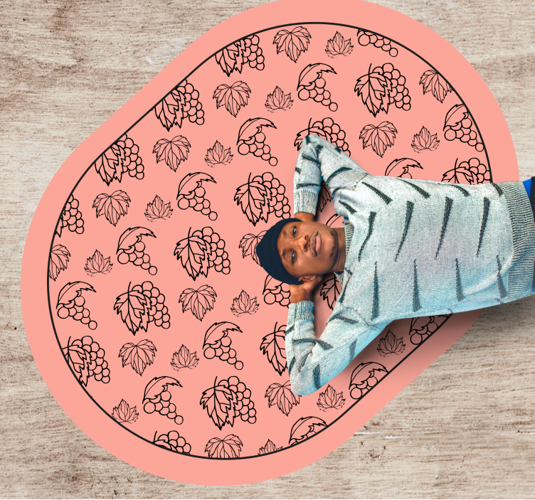 Kasvitieteellinen rypälekuvio kukka vinyylimatto - Tenstickers