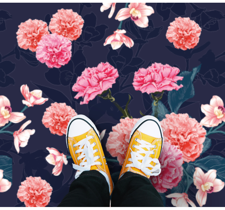 Kasvitieteellinen unelma-aihe kukka vinyylimatto - Tenstickers