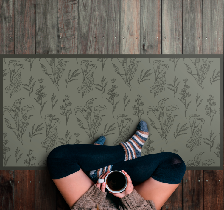 Kasvitieteellisiä kuvia kukka vinyylimatto - Tenstickers