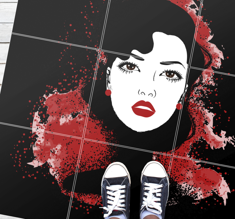 Kasvomaalaus seinälaatta moderni vinyylimatto - Tenstickers