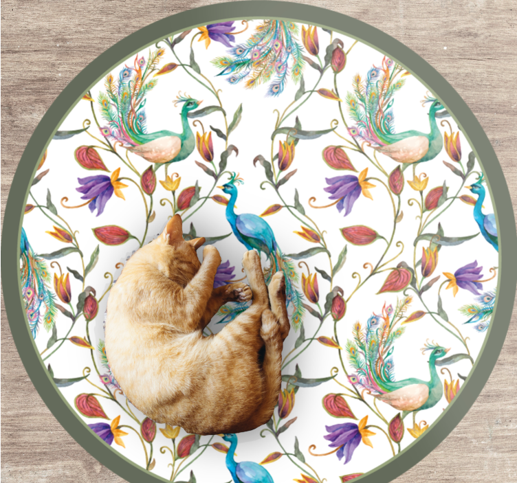 Kauniita riikinkukkojen kukkia kukka vinyylimatto - Tenstickers