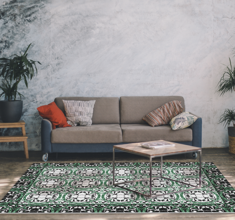 Kaunis mosaiikkivinyyli olohuoneen matto - Tenstickers