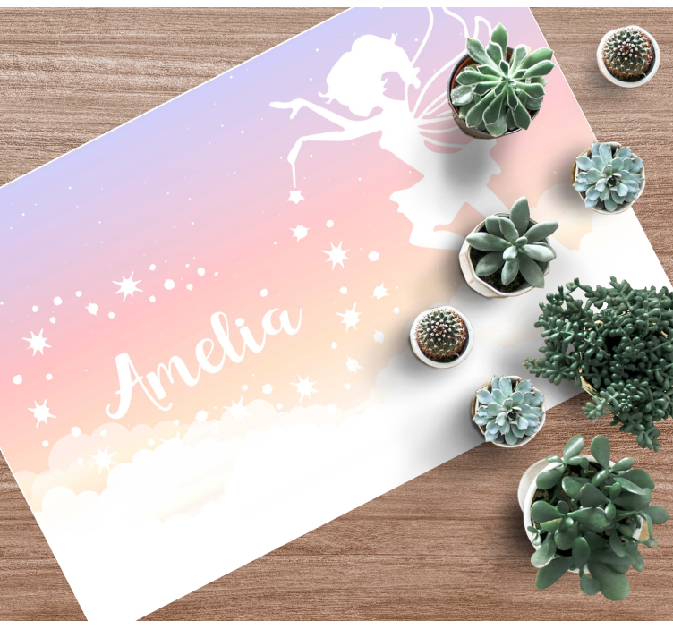 Mukautettu keijupilvi nimi vinyylimatto - Tenstickers