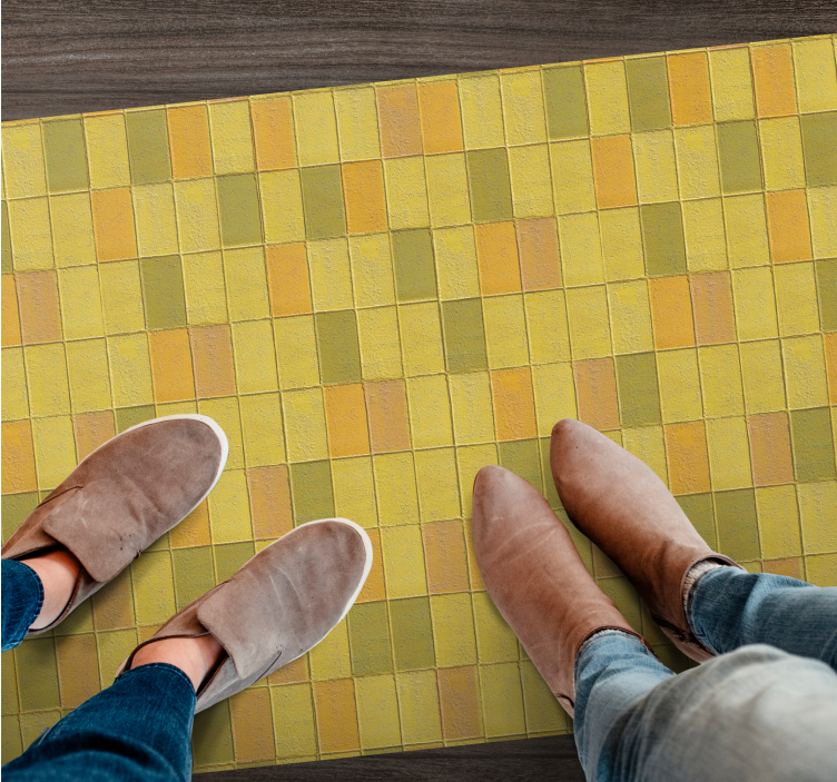 Keltainen mosaiikkiasetelma kaakeli vinyylimatto - Tenstickers