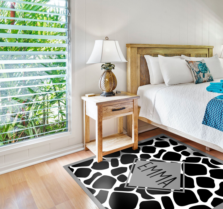 Mustavalkoinen kirahvi nimellä teinin vinyylimatto - Tenstickers