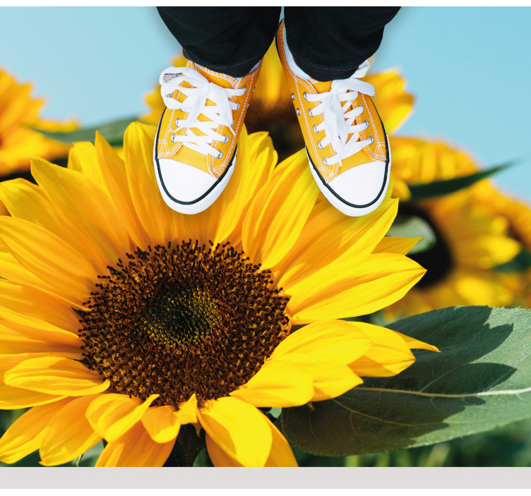 Kirkas auringonkukkakuvio kukka vinyylimatto - Tenstickers