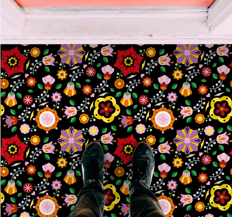 Kirkas kasvitieteellinen kuva kukka vinyylimatto - Tenstickers