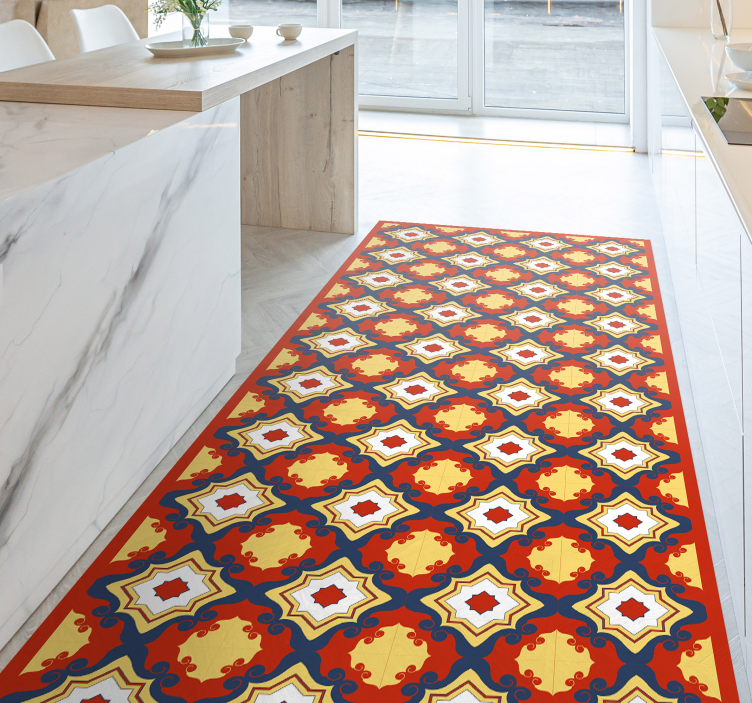 Kirkkaan punainen laatta laatta vinyylimatto - Tenstickers