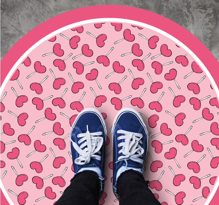 Kirsikka delight ympyrä Vauvan huoneen vinyylimatto - Tenstickers