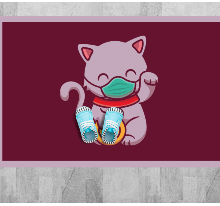 Kissa käyttää naamaria eläin vinyylimatto - Tenstickers