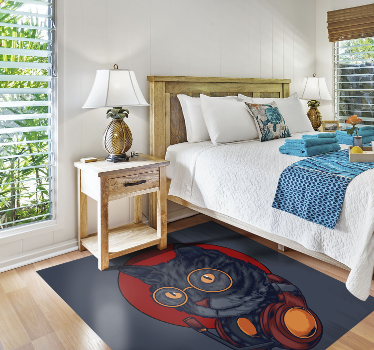 Kissa musiikki kuva eläin vinyylimatto - Tenstickers