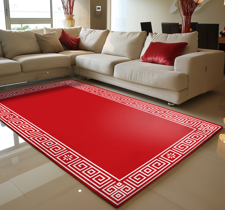 Klassinen kreikkalainen muotoilu punainen vinyylimatto - Tenstickers