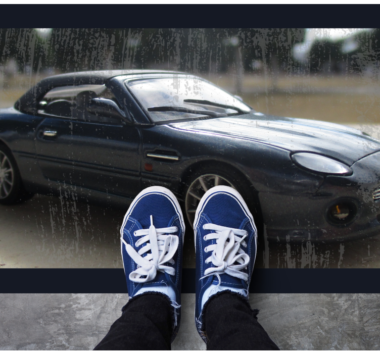 Klassinen urheiluauto tie vinyylimatto - Tenstickers