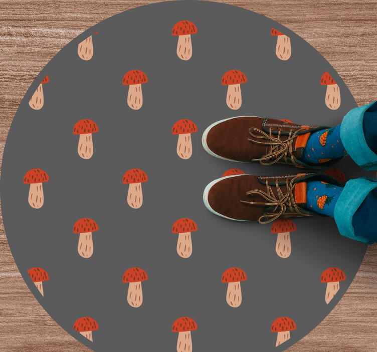 Klassiset sienet harmaa tausta kukka vinyylimatto - Tenstickers