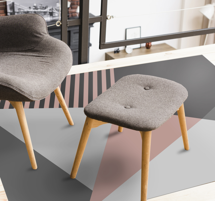 Kolmionmuotoinen geometrinen motiivi moderni vinyylimatto - Tenstickers